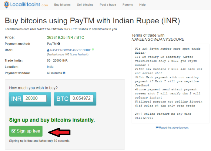how to buy bitcoin in india using paytm