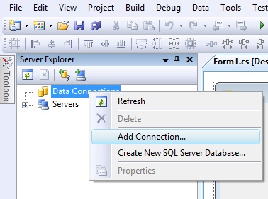 How to connect to SQL Server through Visual Studio .NET?